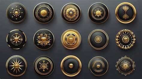 Free Vector Realistic Golden Luxury Badges Collection Premium AI