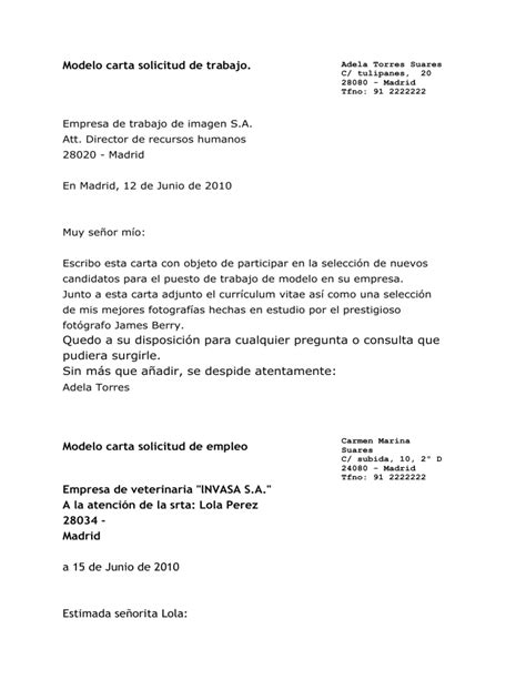 Carta De Solicitud De Empleo Formato Word Unamed