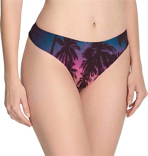 Amazon Com Custom Nolvelty Coconut Palm Trees Women S Thongs Panties