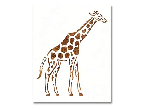 Giraffe Stencil Reusable Color Draw And Paint Cool Custom Etsy
