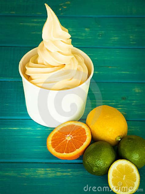 Frozen Soft Serve Yogurt Stock Photo Image Of Dishware 24228224