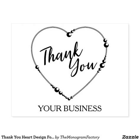 Thank You Heart Design For Artisan Items Rubber Stamp