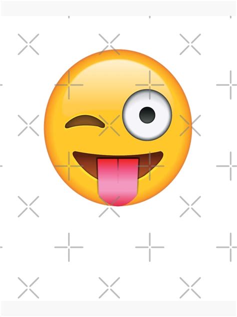 Winking Tongue Face Emoji Poster For Sale By Printpress Redbubble