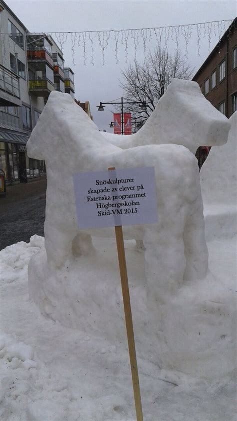 Amazing Dalarna Horse Snow Sculptures In Ludvika Sweden
