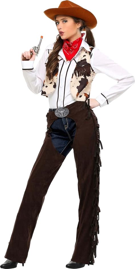 Adult Cowgirl Chaps Fancy Dress Costume Uk Toys And Games