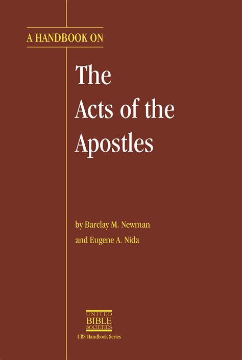 A Handbook On The Acts The Apostles Ubs Global Store