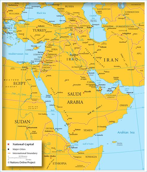 Map Of Countries In Western Asia And The Middle East Nations Online
