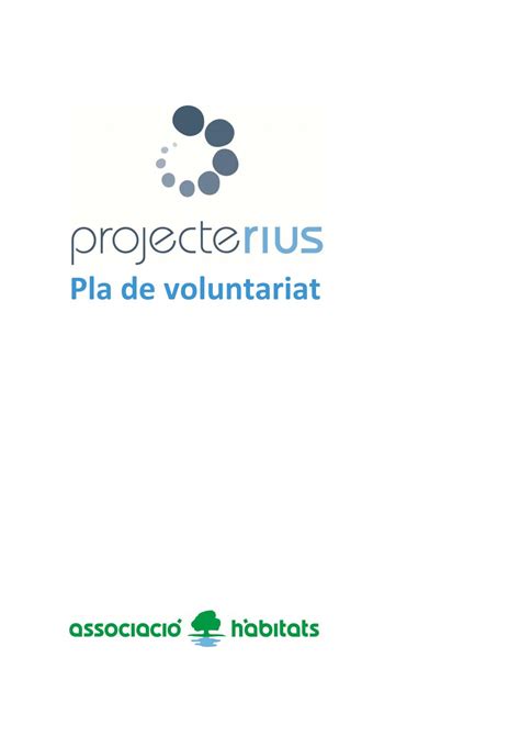 Pla De Voluntariat Del Projecte Rius By Associació Hàbitats Issuu