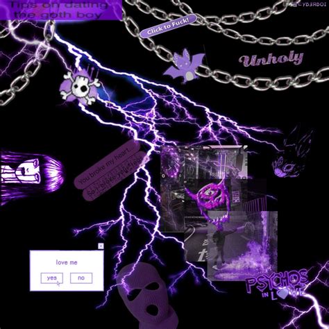 Purple Cybergoth Edit Purple Aesthetic Purple Wall Art Dark Purple