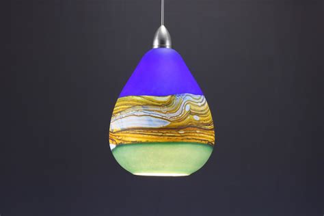 Teardrop Strata Pendant In Cobalt And Sage By Danielle Blade And Stephen