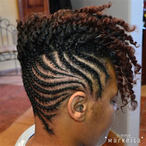 75 Most Inspiring Natural Hairstyles For Short Hair Cornrow Updo