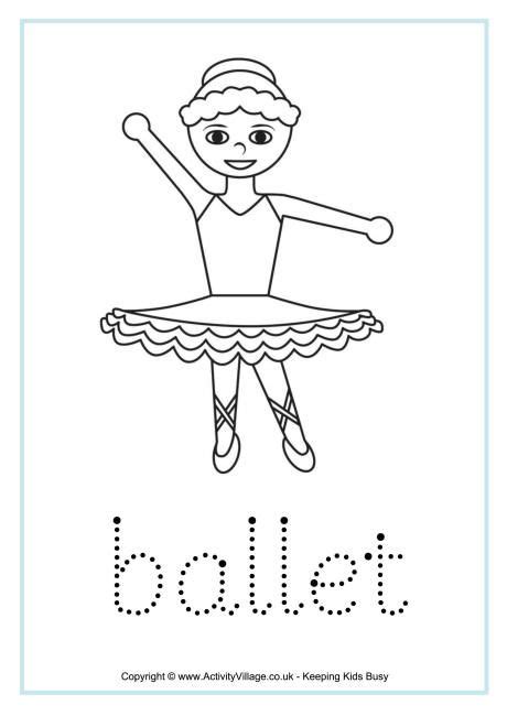 Ballet Tracing Ballet Words Learn To Spell Tracing Worksheets Color