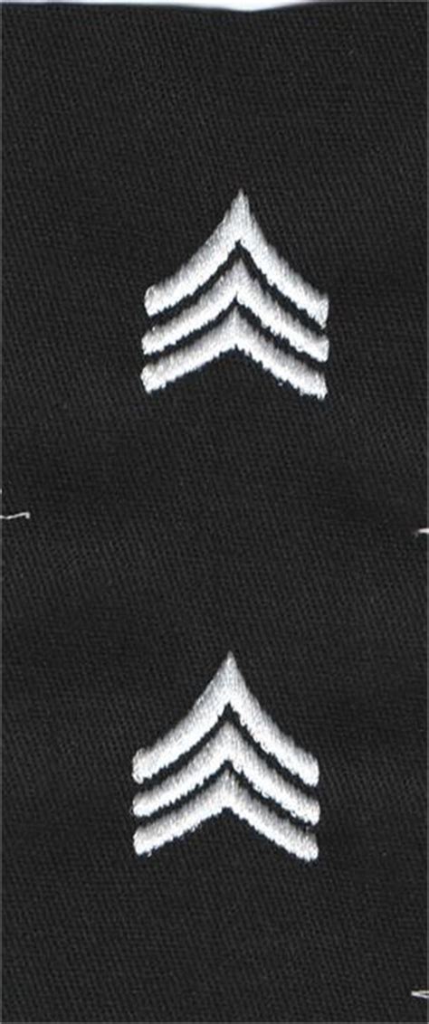 Army Style Black Fabric Rank Sew On