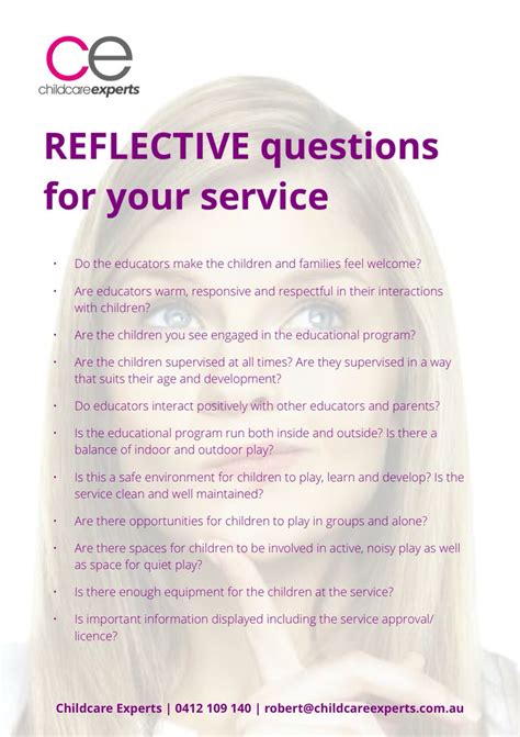 Reflective Questions For Your Service Early Childhood Education