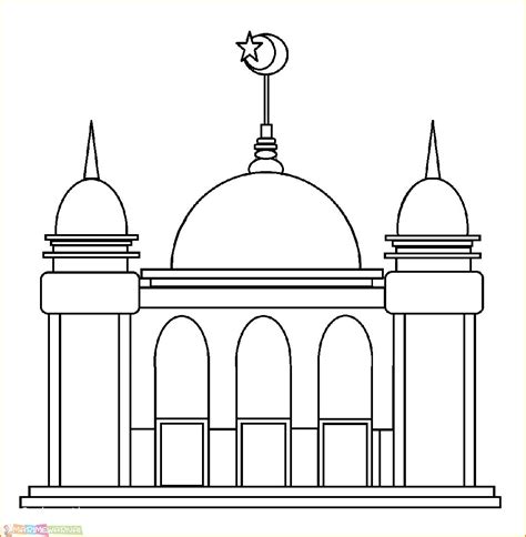 Contoh Mewarnai Gambar Masjid Untuk Anak Tk Masjid Mewarnai Warna