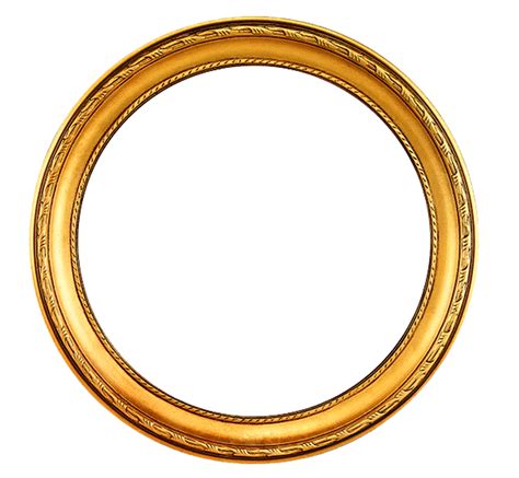 Round Golden Frame Png Transparent