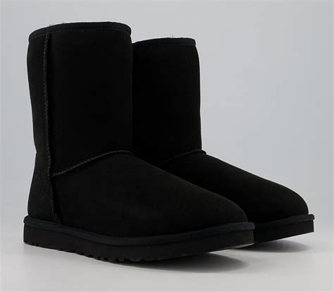 Ugg Mens Classic Short Boots Black Mens Boots