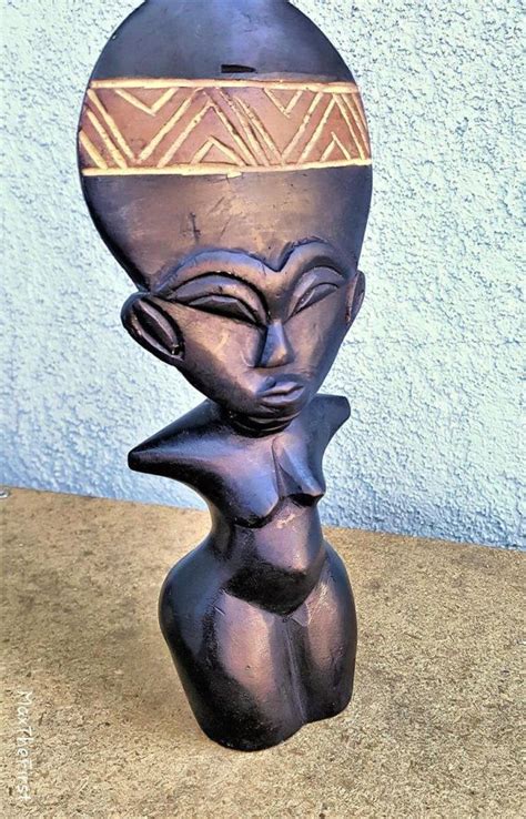 Fertility Figure Female Akua Ba Doll Statue African Ghana Asante Ashanti Wooden Fertility Doll
