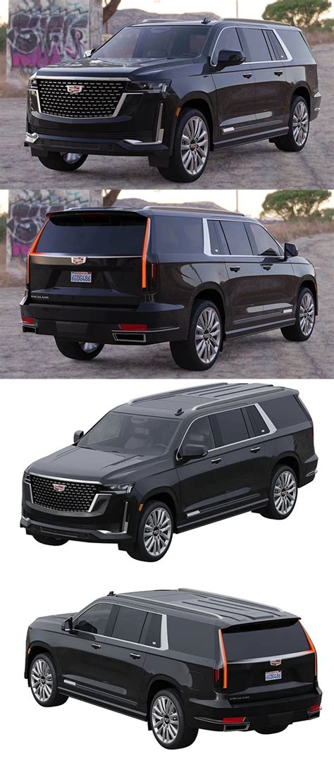 Cadillac Escalade Esv Luxury 2021 3d Model Download 3ds Max Models