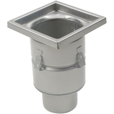 Blucher 304 Stainless Steel Square Floor Drain No Hub Pipe Dia