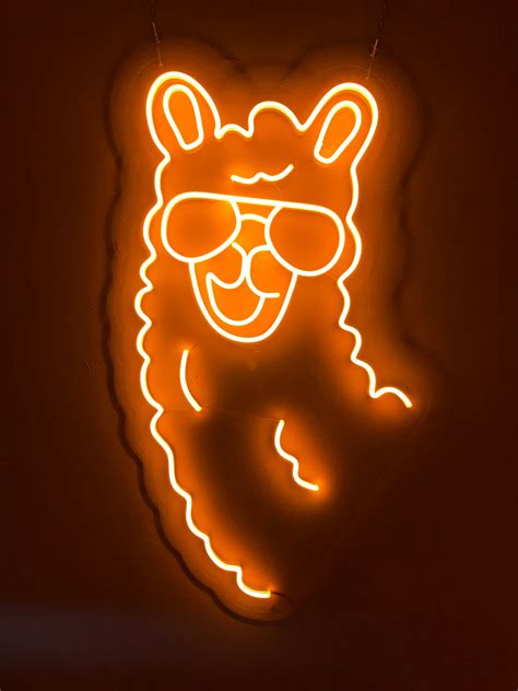 Lama Neon Schild Alpaka Neonlicht Alpaka Lampe Lama Etsy