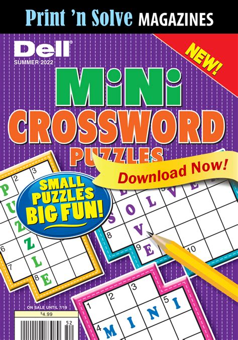 Print ‘n Solve Magazines Dell Pocket Mini Crossword Puzzles Penny