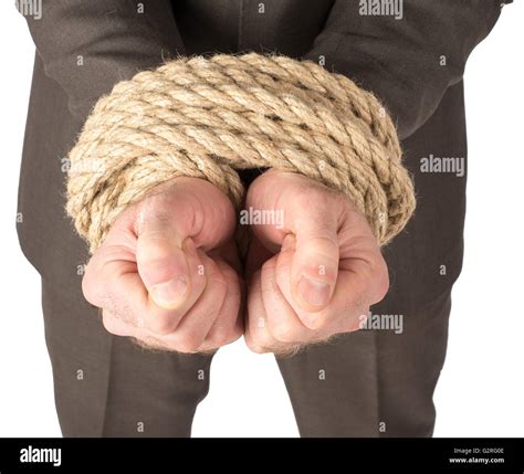 Businessman Bound With Rope Stock Photo Alamy