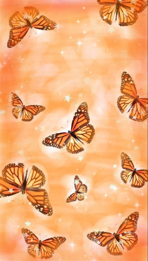 Orange Aesthetic Wallpaper Orange Butterfly Aesthetic Wallpaper