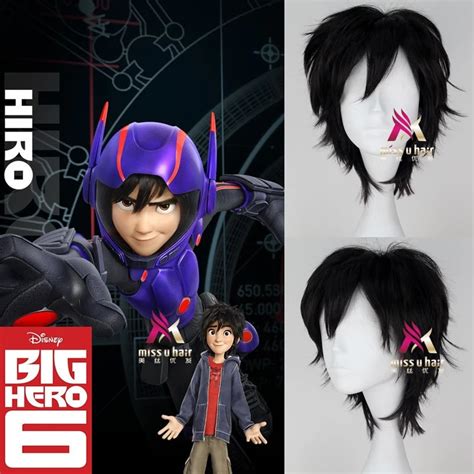 New Big Hero Hiro Hamada Cosplay Costume Wigs Black Short Synthetic