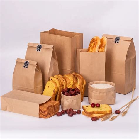 Eco Friendly Custom Printed Food Brown Kraft Paper Bag Picnic Eco Bag