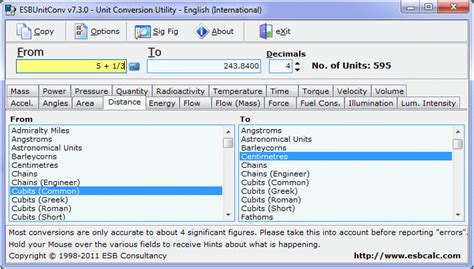 Filegets Esbunitconv Freeware Unit Conversion Screenshot User