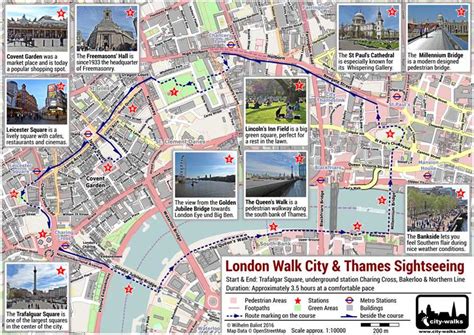Walking Map Of London Tourist Map Of English