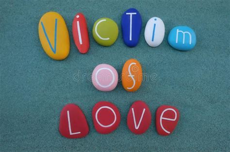I Love You Text With Colored Stones And Landscape Stock Photo Image