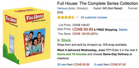 Amazon Canada Deals Of The Day: Save 65% On Full House: The Complete ...
