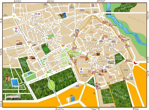 Maps Of Marrakech To Download Or Print Bus Map Souks Train City