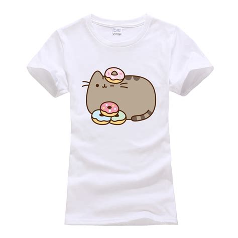Cute Cat Camisetas Short Sleeve Tee Shirt Femme O Neck Cotton T Shirts