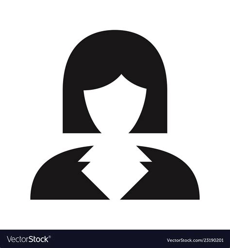 Business Woman Icon Avatar Symbol Female Sign Vector Image