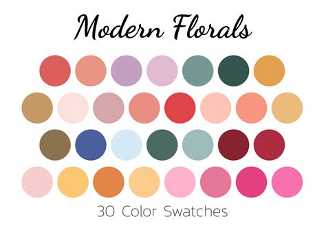 Color Palette Swatches Modern Florals Graphic By Rujstock Creative Fabrica