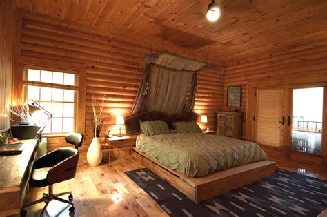 Log cabin homes furniture should be chosen to emphasize the uniqueness of the interior. Rustic Modern: Log Cabin, Iron Station, NC. | FreeSpace ...