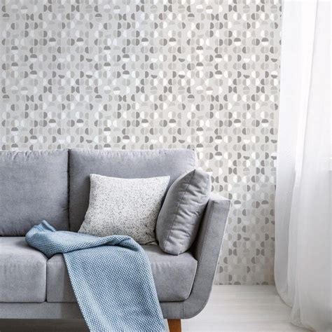 Tempaper 28 Sq Ft Stone Grey Vinyl Abstract Self Adhesive Peel And