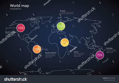 World Map Infographics Template Stock Illustration 302923298 Shutterstock