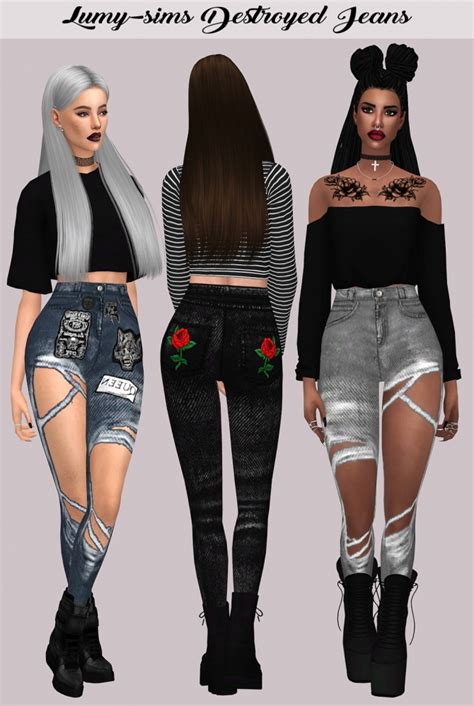 Destroyed Jeans At Lumy Sims Sims 4 Updates