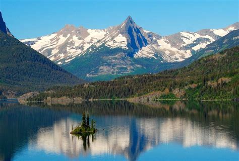 Glorious Reflection Saint Marys Lake Glacier National Park Mt