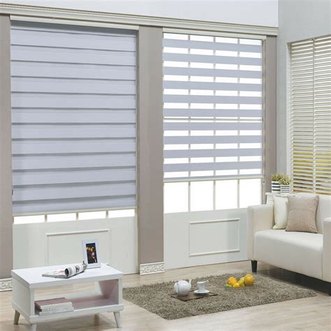 Roll up blinds are an attractive way to cover your windows, but they can be tricky to roll up evenly. 36" x 72" White Zebra Roller Blinds Cordless Dual Layer ...