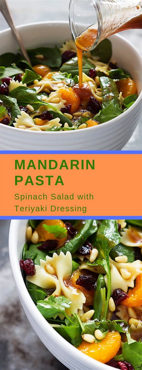 Cook pasta per package instructions. rovieshone food recipes : Mandarin Pasta Spinach Salad ...