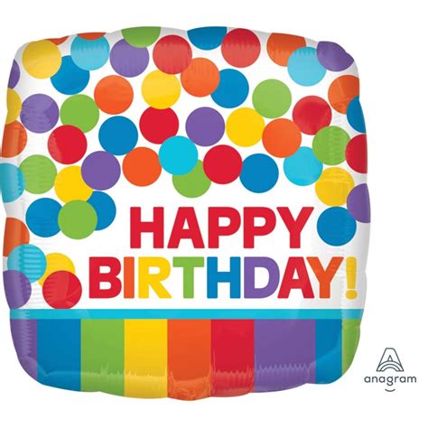 These are in a classic arc formation and have all visible colours. Square Primary Rainbow Colours Std HX Happy Bday Shaped ...