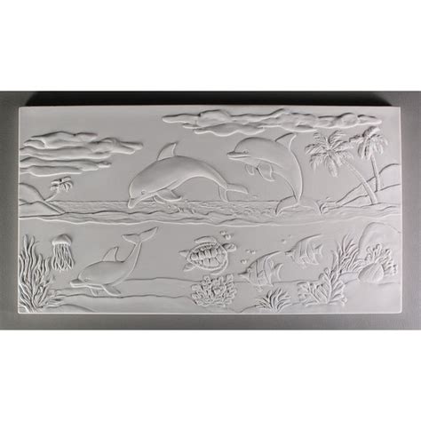 Dt33 Creative Paradise Dolphin Seascape Texture Mold Stained Glass Stuff
