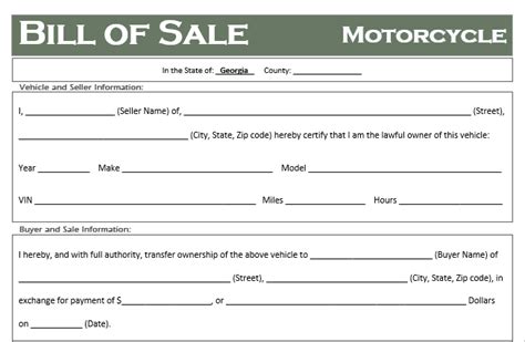 Free Florida Motorcycle Bill Of Sale Template Off Road Freedom