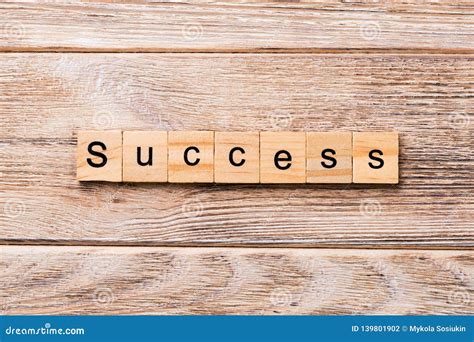 Success Word Written On Wood Block Success Text On Wooden Table For