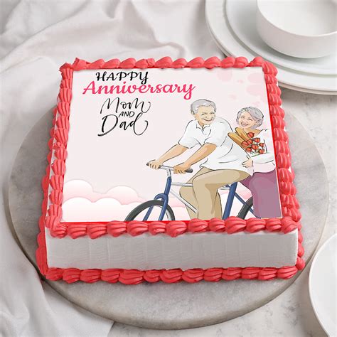 Buy Square Poster Mom And Dad Anniversary Cake Custom Anniversary Cake